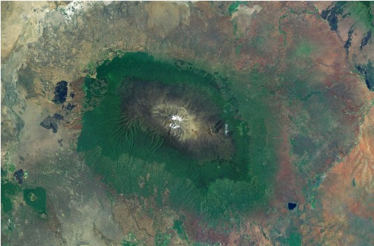 Mount Kilimanjaro viewed from space