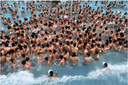 Most crowded pool on earth