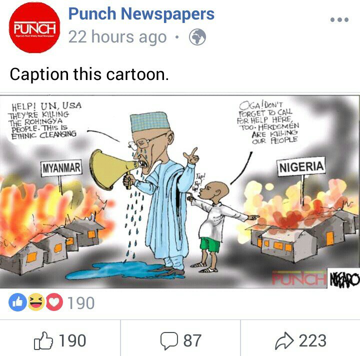 Punch Newspaper Cartoon About Buhari And Killings In Nigeria (Photo)