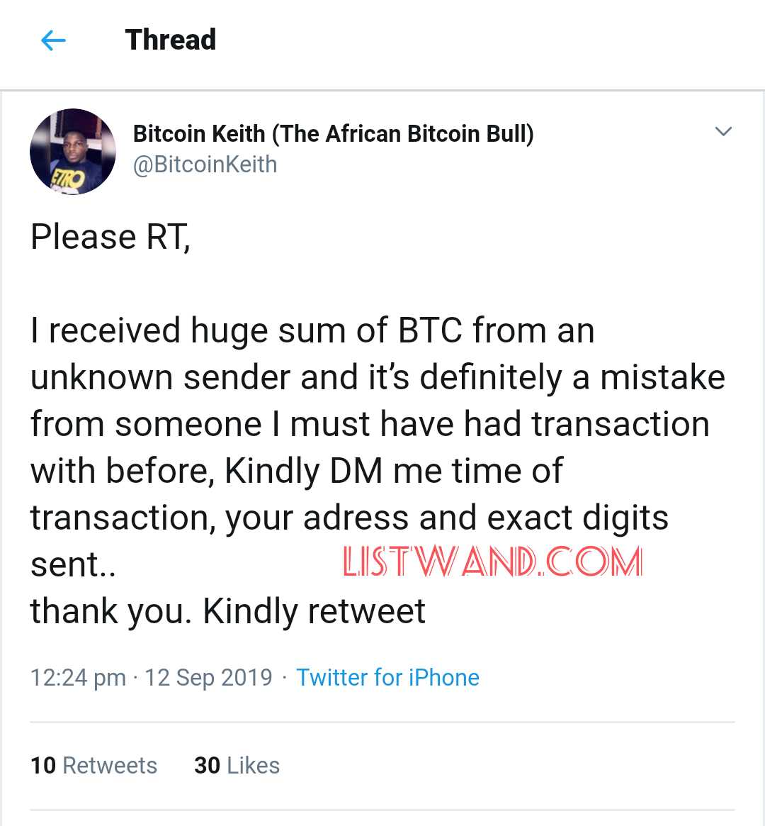 Honest Nigerian Returns $80K Bitcoins Transferred to Him in Error