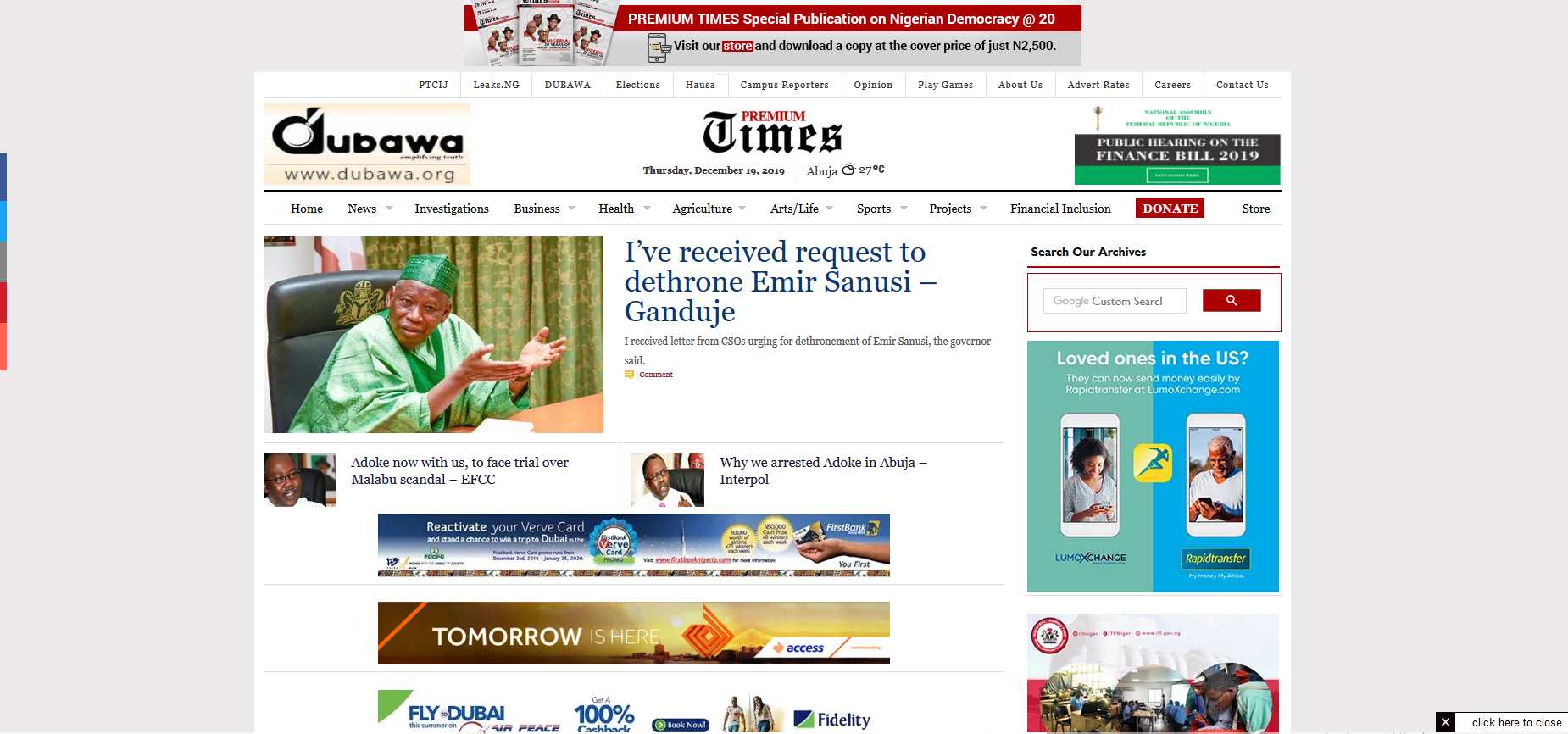 premiumtimes is one of the most popular news website in Nigeria 2021
