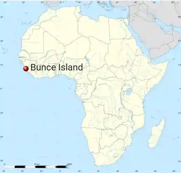 Location of Sierra Leone’s Bunce Island