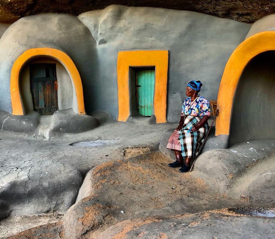 the Kome Cave Vil­lage in Lesotho