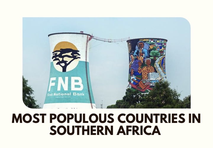 Most populated countries in Southern Africa 
