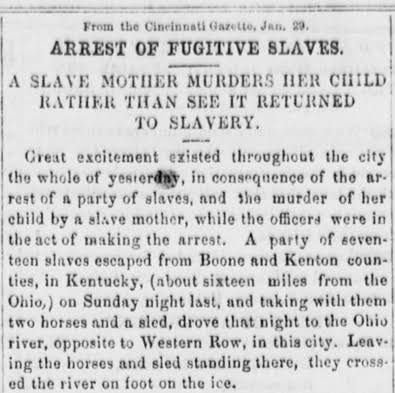 Margaret Garner, the Runaway slave who killed her daughter